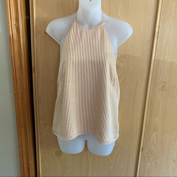 Revolve AFRM • Yellow Striped Halter Swing Tank - Picture 2 of 12